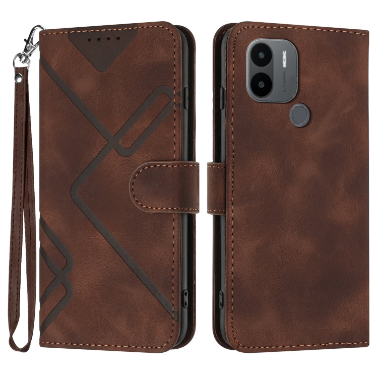 Line Pattern Skin Feel Leather Phone Case, For Xiaomi Redmi Note 12 4G Global, For Xiaomi Redmi Note 12 Pro+ 4G/5G Global, For Xiaomi Redmi Note 12 5G Global, For Xiaomi 13 Pro, For Xiaomi 13, For Xiaomi Redmi A1+, For Xiaomi Civi 2                    ...