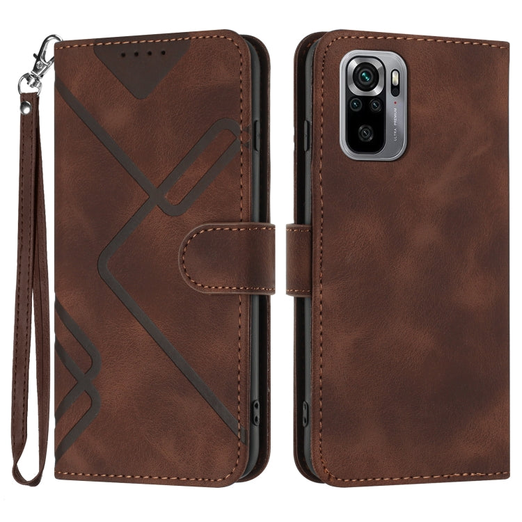 Line Pattern Skin Feel Leather Phone Case, For Xiaomi Poco M5, For Xiaomi Poco M5s 4G Global, For Xiaomi Redmi Note 11 Pro 4G/5G Global, For Xiaomi Redmi Note 11SE 4G India, For Xiaomi Redmi 10 Power, For Xiaomi Redmi 10A 4G                            ...
