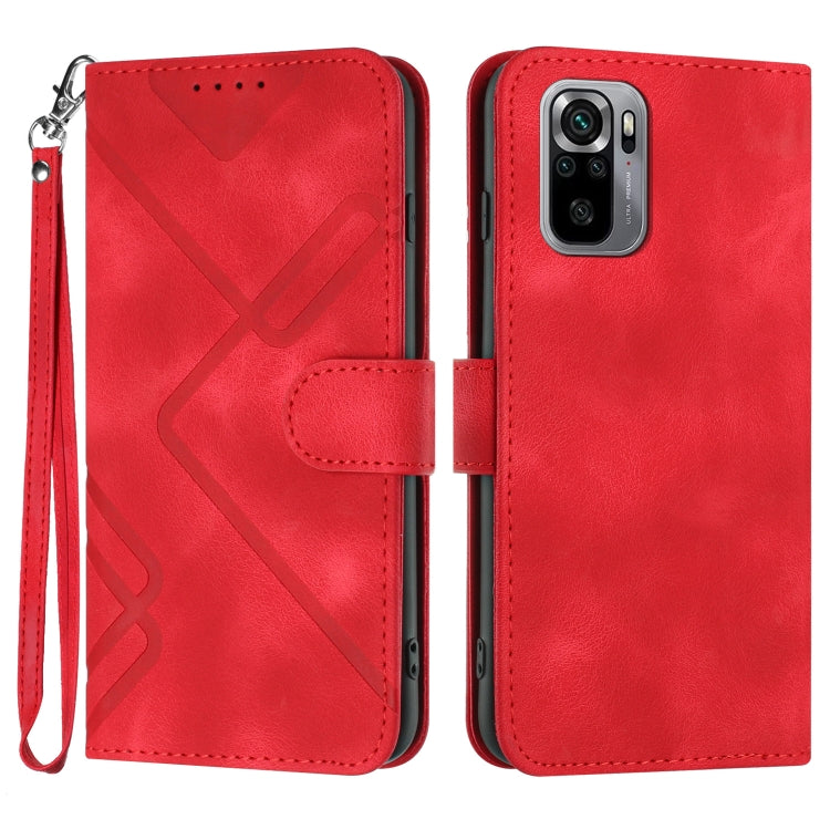 Line Pattern Skin Feel Leather Phone Case, For Xiaomi Poco M5, For Xiaomi Poco M5s 4G Global, For Xiaomi Redmi Note 11 Pro 4G/5G Global, For Xiaomi Redmi Note 11SE 4G India, For Xiaomi Redmi 10 Power, For Xiaomi Redmi 10A 4G                            ...