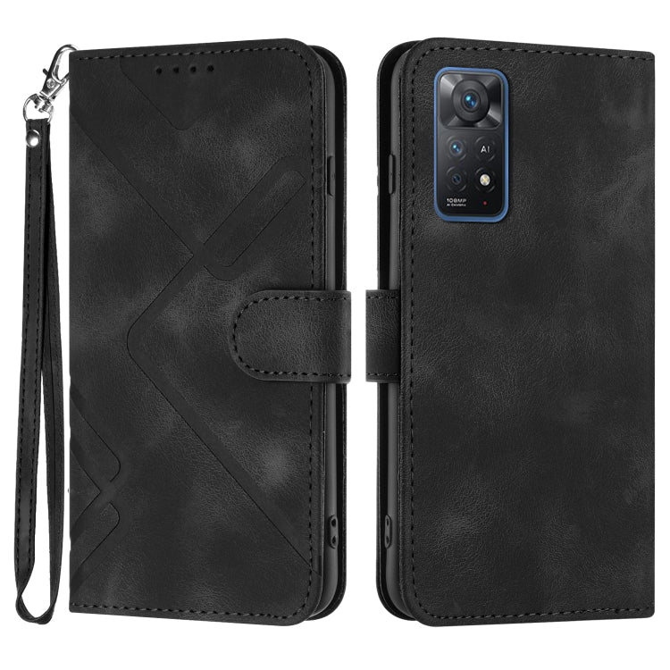 Line Pattern Skin Feel Leather Phone Case, For Xiaomi Poco M5, For Xiaomi Poco M5s 4G Global, For Xiaomi Redmi Note 11 Pro 4G/5G Global, For Xiaomi Redmi Note 11SE 4G India, For Xiaomi Redmi 10 Power, For Xiaomi Redmi 10A 4G                            ...