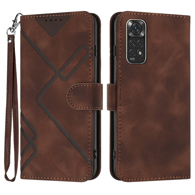 Line Pattern Skin Feel Leather Phone Case, For Xiaomi Poco M5, For Xiaomi Poco M5s 4G Global, For Xiaomi Redmi Note 11 Pro 4G/5G Global, For Xiaomi Redmi Note 11SE 4G India, For Xiaomi Redmi 10 Power, For Xiaomi Redmi 10A 4G                            ...