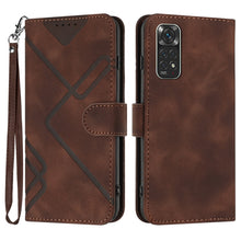 Load image into Gallery viewer, Line Pattern Skin Feel Leather Phone Case, For Xiaomi Poco M5, For Xiaomi Poco M5s 4G Global, For Xiaomi Redmi Note 11 Pro 4G/5G Global, For Xiaomi Redmi Note 11SE 4G India, For Xiaomi Redmi 10 Power, For Xiaomi Redmi 10A 4G                            ...