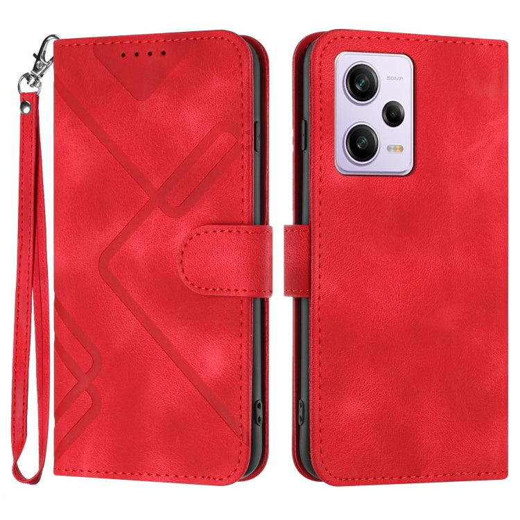 Line Pattern Skin Feel Leather Phone Case, For Xiaomi Redmi Note 12 4G Global, For Xiaomi Redmi Note 12 Pro+ 4G/5G Global, For Xiaomi Redmi Note 12 5G Global, For Xiaomi 13 Pro, For Xiaomi 13, For Xiaomi Redmi A1+, For Xiaomi Civi 2                    ...