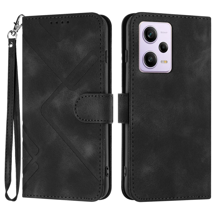 Line Pattern Skin Feel Leather Phone Case, For Xiaomi Redmi Note 12 4G Global, For Xiaomi Redmi Note 12 Pro+ 4G/5G Global, For Xiaomi Redmi Note 12 5G Global, For Xiaomi 13 Pro, For Xiaomi 13, For Xiaomi Redmi A1+, For Xiaomi Civi 2                    ...