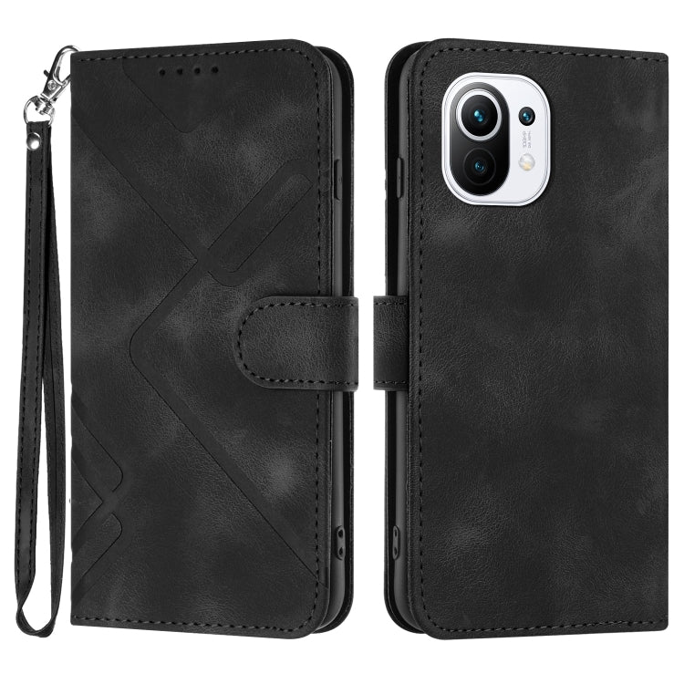 Line Pattern Skin Feel Leather Phone Case, For Xiaomi Redmi 10/10 2022/10 Prime, For Xiaomi Poco F3/11i/Redmi K40, For Xiaomi Redmi Note 11 4G Global, For Xiaomi 11T/11T Pro, For Xiaomi Redmi 9A/9AT/9i, For Xiaomi Redmi 9/9 Prime/Poco M2               ...