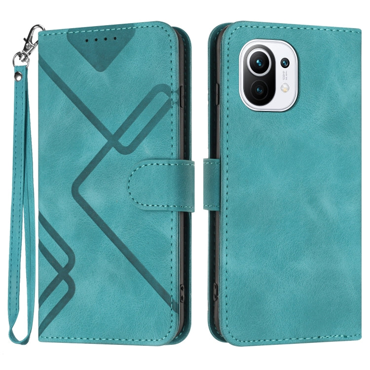 Line Pattern Skin Feel Leather Phone Case, For Xiaomi Redmi 10/10 2022/10 Prime, For Xiaomi Poco F3/11i/Redmi K40, For Xiaomi Redmi Note 11 4G Global, For Xiaomi 11T/11T Pro, For Xiaomi Redmi 9A/9AT/9i, For Xiaomi Redmi 9/9 Prime/Poco M2               ...