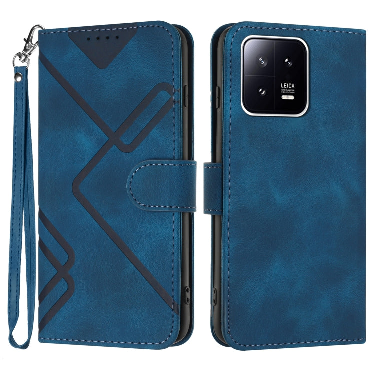 Line Pattern Skin Feel Leather Phone Case, For Xiaomi Redmi Note 12 4G Global, For Xiaomi Redmi Note 12 Pro+ 4G/5G Global, For Xiaomi Redmi Note 12 5G Global, For Xiaomi 13 Pro, For Xiaomi 13, For Xiaomi Redmi A1+, For Xiaomi Civi 2                    ...