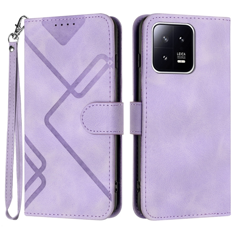 Line Pattern Skin Feel Leather Phone Case, For Xiaomi Redmi Note 12 4G Global, For Xiaomi Redmi Note 12 Pro+ 4G/5G Global, For Xiaomi Redmi Note 12 5G Global, For Xiaomi 13 Pro, For Xiaomi 13, For Xiaomi Redmi A1+, For Xiaomi Civi 2                    ...