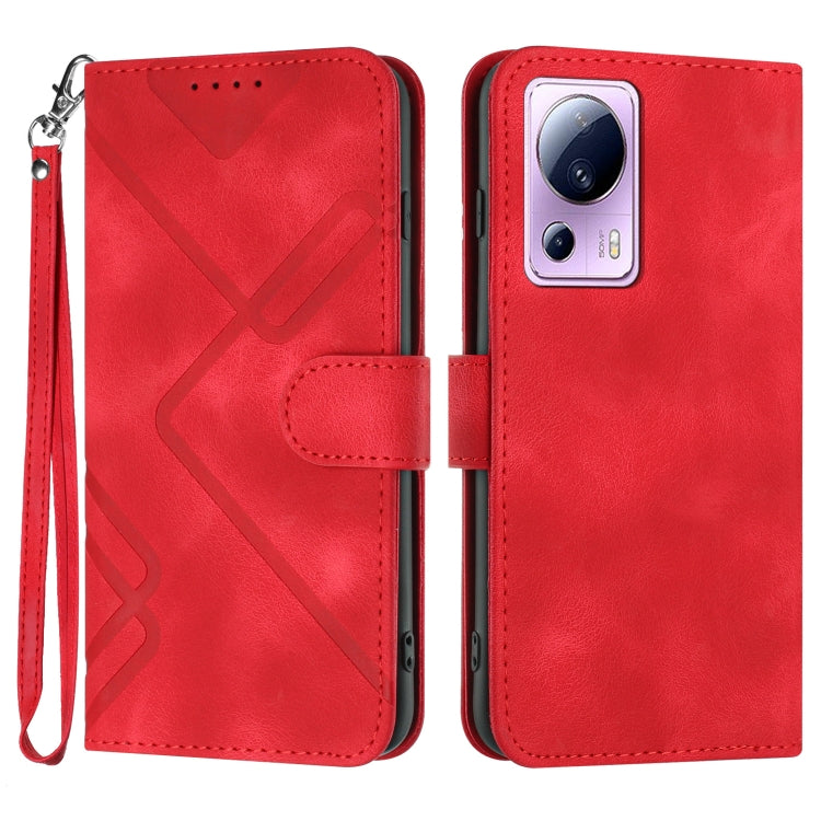 Line Pattern Skin Feel Leather Phone Case, For Xiaomi Redmi Note 12 4G Global, For Xiaomi Redmi Note 12 Pro+ 4G/5G Global, For Xiaomi Redmi Note 12 5G Global, For Xiaomi 13 Pro, For Xiaomi 13, For Xiaomi Redmi A1+, For Xiaomi Civi 2                    ...