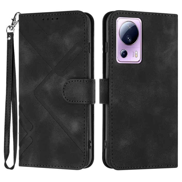 Line Pattern Skin Feel Leather Phone Case, For Xiaomi Redmi Note 12 4G Global, For Xiaomi Redmi Note 12 Pro+ 4G/5G Global, For Xiaomi Redmi Note 12 5G Global, For Xiaomi 13 Pro, For Xiaomi 13, For Xiaomi Redmi A1+, For Xiaomi Civi 2                    ...