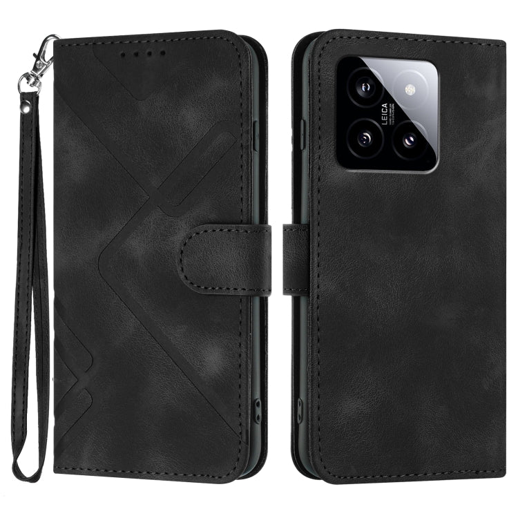 Line Pattern Skin Feel Leather Phone Case, For Xiaomi Redmi Note 13 Pro 4G, For Xiaomi Redmi Note 13 4G, For Xiaomi Redmi 13C, For Xiaomi Redmi K70E, For Xiaomi 14 Pro, For Xiaomi 14, For Xiaomi Redmi K70, For Xiaomi Redmi Note 12 Pro 4G/5G Global