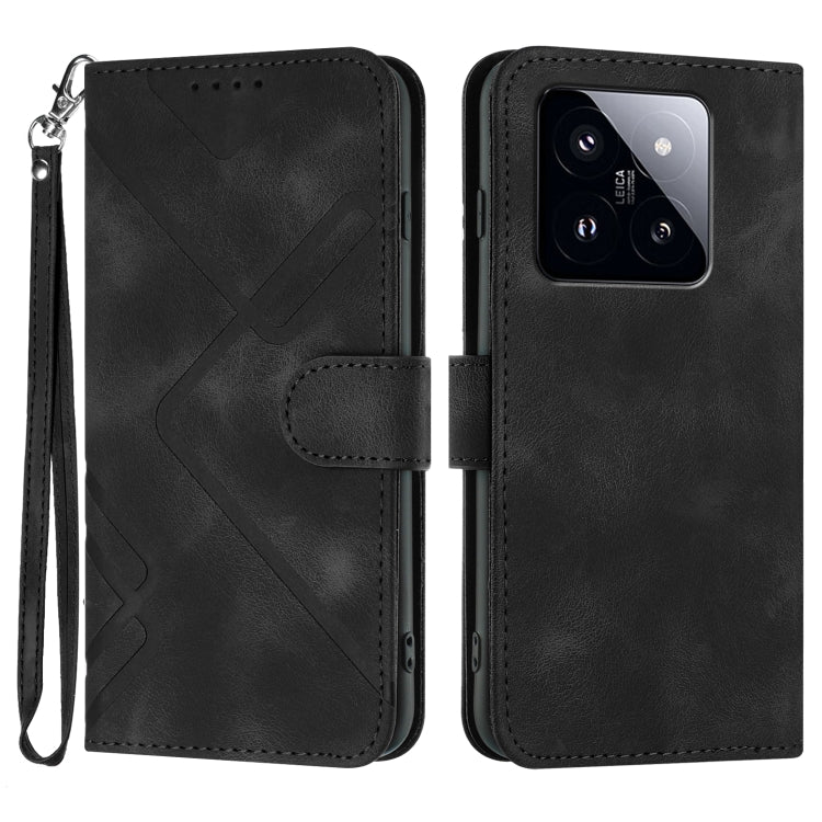 Line Pattern Skin Feel Leather Phone Case, For Xiaomi Redmi Note 13 Pro 4G, For Xiaomi Redmi Note 13 4G, For Xiaomi Redmi 13C, For Xiaomi Redmi K70E, For Xiaomi 14 Pro, For Xiaomi 14, For Xiaomi Redmi K70, For Xiaomi Redmi Note 12 Pro 4G/5G Global