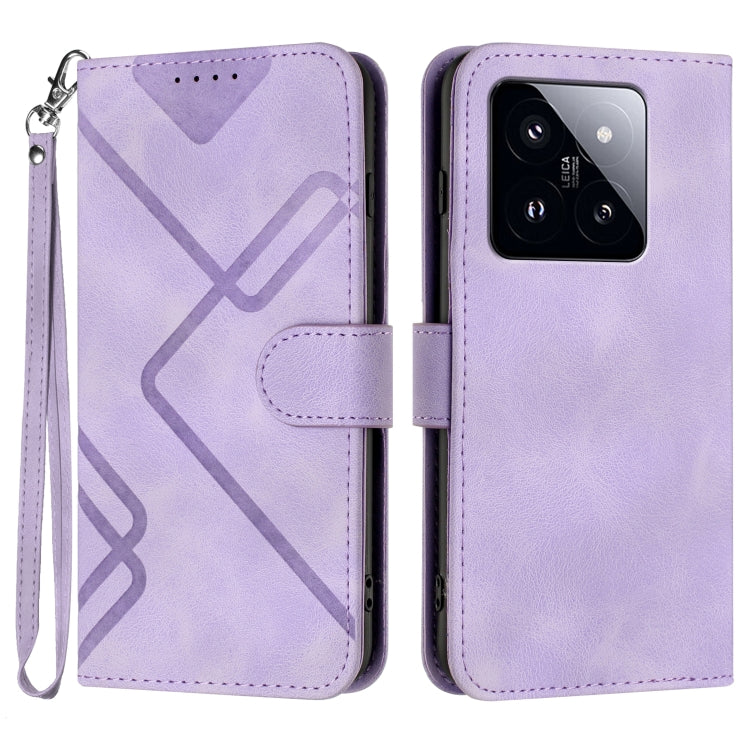 Line Pattern Skin Feel Leather Phone Case, For Xiaomi Redmi Note 13 Pro 4G, For Xiaomi Redmi Note 13 4G, For Xiaomi Redmi 13C, For Xiaomi Redmi K70E, For Xiaomi 14 Pro, For Xiaomi 14, For Xiaomi Redmi K70, For Xiaomi Redmi Note 12 Pro 4G/5G Global