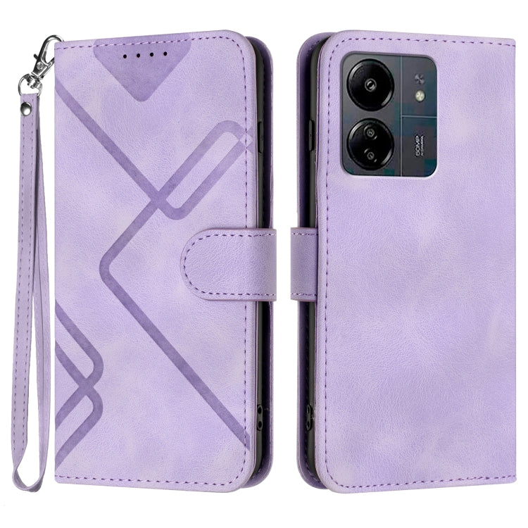 Line Pattern Skin Feel Leather Phone Case, For Xiaomi Redmi Note 13 Pro 4G, For Xiaomi Redmi Note 13 4G, For Xiaomi Redmi 13C, For Xiaomi Redmi K70E, For Xiaomi 14 Pro, For Xiaomi 14, For Xiaomi Redmi K70, For Xiaomi Redmi Note 12 Pro 4G/5G Global
