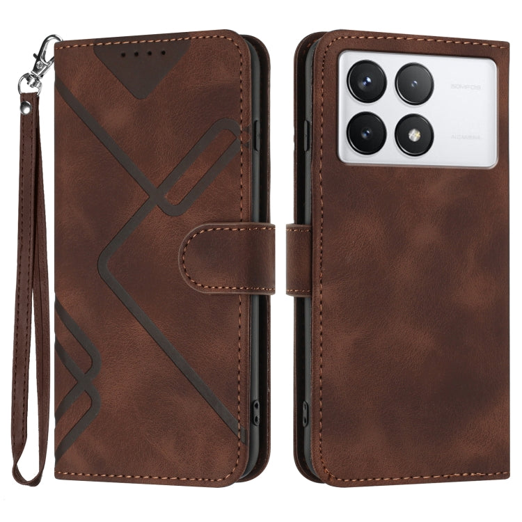Line Pattern Skin Feel Leather Phone Case, For Xiaomi Redmi Note 13 Pro 4G, For Xiaomi Redmi Note 13 4G, For Xiaomi Redmi 13C, For Xiaomi Redmi K70E, For Xiaomi 14 Pro, For Xiaomi 14, For Xiaomi Redmi K70, For Xiaomi Redmi Note 12 Pro 4G/5G Global