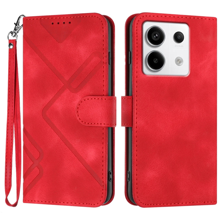 Line Pattern Skin Feel Leather Phone Case, For Xiaomi Redmi Note 13 Pro 4G, For Xiaomi Redmi Note 13 4G, For Xiaomi Redmi 13C, For Xiaomi Redmi K70E, For Xiaomi 14 Pro, For Xiaomi 14, For Xiaomi Redmi K70, For Xiaomi Redmi Note 12 Pro 4G/5G Global