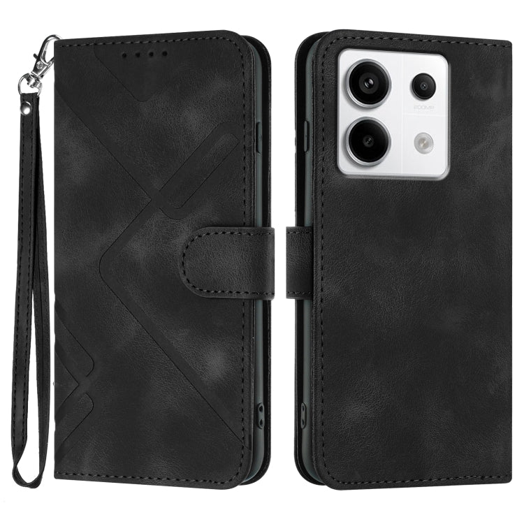 Line Pattern Skin Feel Leather Phone Case, For Xiaomi Redmi Note 13 Pro 4G, For Xiaomi Redmi Note 13 4G, For Xiaomi Redmi 13C, For Xiaomi Redmi K70E, For Xiaomi 14 Pro, For Xiaomi 14, For Xiaomi Redmi K70, For Xiaomi Redmi Note 12 Pro 4G/5G Global