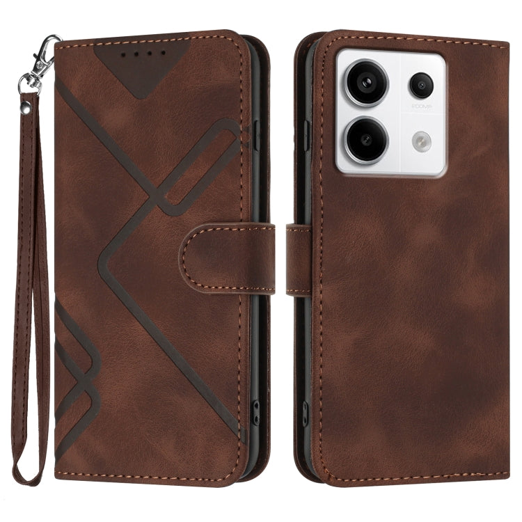 Line Pattern Skin Feel Leather Phone Case, For Xiaomi Redmi Note 13 Pro 4G, For Xiaomi Redmi Note 13 4G, For Xiaomi Redmi 13C, For Xiaomi Redmi K70E, For Xiaomi 14 Pro, For Xiaomi 14, For Xiaomi Redmi K70, For Xiaomi Redmi Note 12 Pro 4G/5G Global
