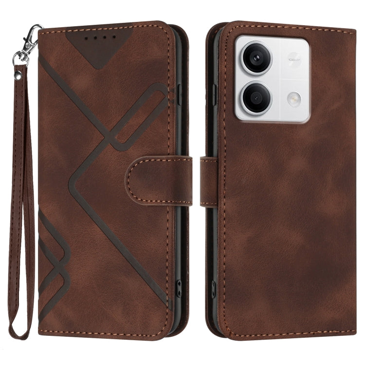 Line Pattern Skin Feel Leather Phone Case, For Xiaomi Redmi Note 13 Pro 4G, For Xiaomi Redmi Note 13 4G, For Xiaomi Redmi 13C, For Xiaomi Redmi K70E, For Xiaomi 14 Pro, For Xiaomi 14, For Xiaomi Redmi K70, For Xiaomi Redmi Note 12 Pro 4G/5G Global