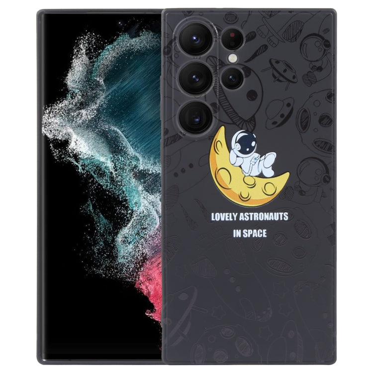 Astronaut Pattern Silicone Straight Edge Phone Case, For Samsung Galaxy S22 5G, For Samsung Galaxy S22+ 5G, For Samsung Galaxy S22 Ultra 5G, For Samsung Galaxy S21 5G, For Samsung Galaxy S21+ 5G, For Samsung Galaxy S21 FE 5G