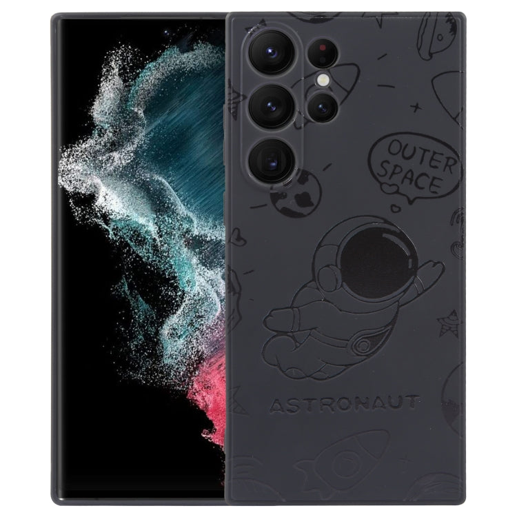 Astronaut Pattern Silicone Straight Edge Phone Case, For Samsung Galaxy S22 5G, For Samsung Galaxy S22+ 5G, For Samsung Galaxy S22 Ultra 5G, For Samsung Galaxy S21 5G, For Samsung Galaxy S21+ 5G, For Samsung Galaxy S21 FE 5G