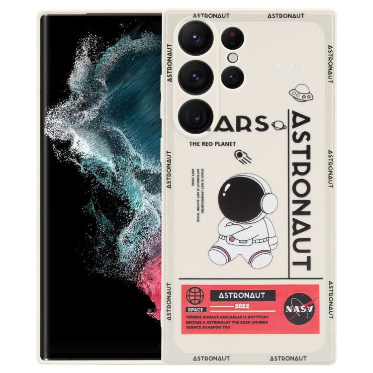 Astronaut Pattern Silicone Straight Edge Phone Case, For Samsung Galaxy S22 5G, For Samsung Galaxy S22+ 5G, For Samsung Galaxy S22 Ultra 5G, For Samsung Galaxy S21 5G, For Samsung Galaxy S21+ 5G, For Samsung Galaxy S21 FE 5G