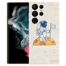 Load image into Gallery viewer, Astronaut Pattern Silicone Straight Edge Phone Case, For Samsung Galaxy S22 5G, For Samsung Galaxy S22+ 5G, For Samsung Galaxy S22 Ultra 5G, For Samsung Galaxy S21 5G, For Samsung Galaxy S21+ 5G, For Samsung Galaxy S21 FE 5G