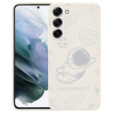 Load image into Gallery viewer, Astronaut Pattern Silicone Straight Edge Phone Case, For Samsung Galaxy S22 5G, For Samsung Galaxy S22+ 5G, For Samsung Galaxy S22 Ultra 5G, For Samsung Galaxy S21 5G, For Samsung Galaxy S21+ 5G, For Samsung Galaxy S21 FE 5G