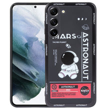 Load image into Gallery viewer, Astronaut Pattern Silicone Straight Edge Phone Case, For Samsung Galaxy S22 5G, For Samsung Galaxy S22+ 5G, For Samsung Galaxy S22 Ultra 5G, For Samsung Galaxy S21 5G, For Samsung Galaxy S21+ 5G, For Samsung Galaxy S21 FE 5G