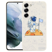 Load image into Gallery viewer, Astronaut Pattern Silicone Straight Edge Phone Case, For Samsung Galaxy S22 5G, For Samsung Galaxy S22+ 5G, For Samsung Galaxy S22 Ultra 5G, For Samsung Galaxy S21 5G, For Samsung Galaxy S21+ 5G, For Samsung Galaxy S21 FE 5G