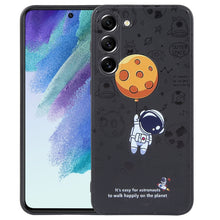 Load image into Gallery viewer, Astronaut Pattern Silicone Straight Edge Phone Case, For Samsung Galaxy S22 5G, For Samsung Galaxy S22+ 5G, For Samsung Galaxy S22 Ultra 5G, For Samsung Galaxy S21 5G, For Samsung Galaxy S21+ 5G, For Samsung Galaxy S21 FE 5G