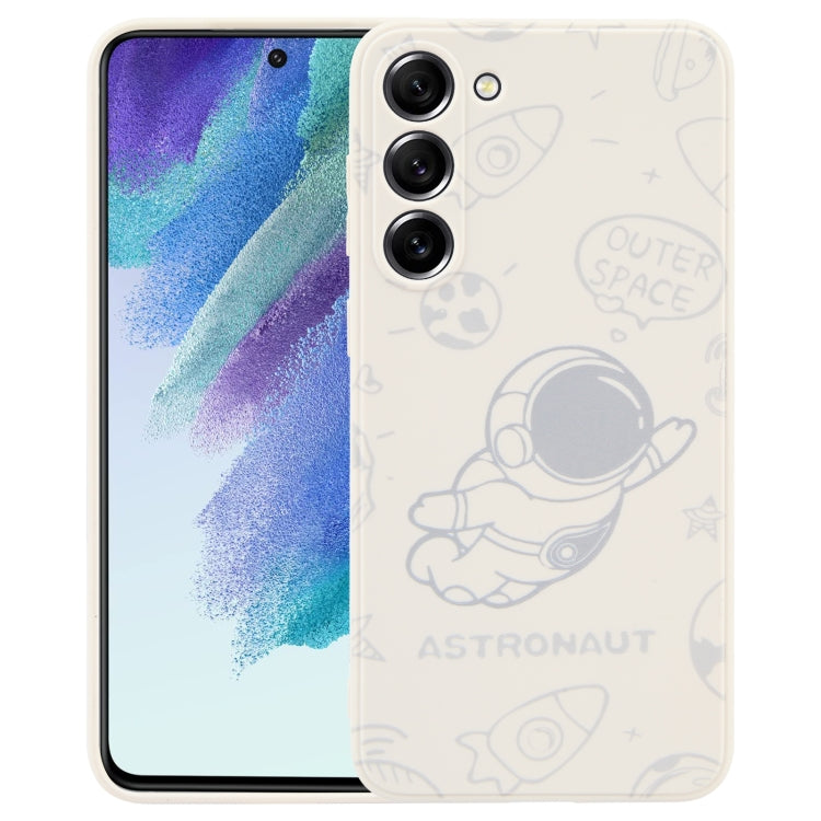 Astronaut Pattern Silicone Straight Edge Phone Case, For Samsung Galaxy S22 5G, For Samsung Galaxy S22+ 5G, For Samsung Galaxy S22 Ultra 5G, For Samsung Galaxy S21 5G, For Samsung Galaxy S21+ 5G, For Samsung Galaxy S21 FE 5G