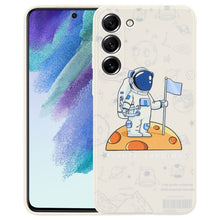 Load image into Gallery viewer, Astronaut Pattern Silicone Straight Edge Phone Case, For Samsung Galaxy S22 5G, For Samsung Galaxy S22+ 5G, For Samsung Galaxy S22 Ultra 5G, For Samsung Galaxy S21 5G, For Samsung Galaxy S21+ 5G, For Samsung Galaxy S21 FE 5G