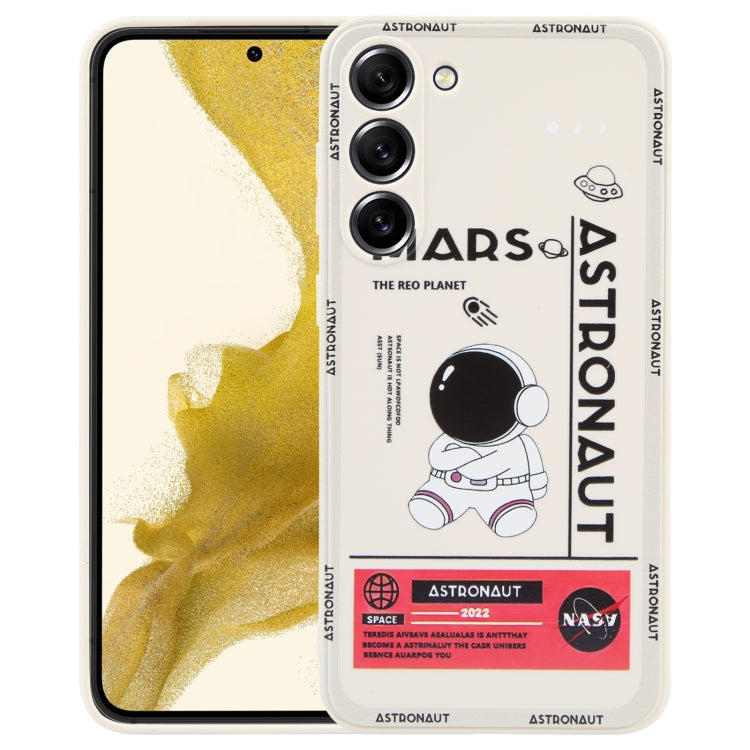 Astronaut Pattern Silicone Straight Edge Phone Case, For Samsung Galaxy S21 Ultra 5G, For Samsung Galaxy A24, For Samsung Galaxy S20, For Samsung Galaxy A14, For Samsung Galaxy A34 5G, For Samsung Galaxy S20+