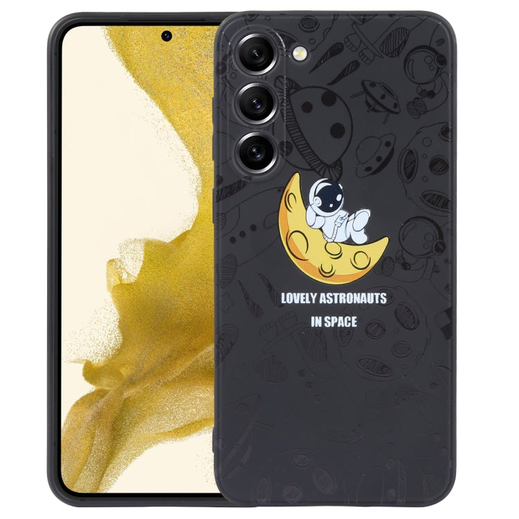 Astronaut Pattern Silicone Straight Edge Phone Case, For Samsung Galaxy S21 Ultra 5G, For Samsung Galaxy A24, For Samsung Galaxy S20, For Samsung Galaxy A14, For Samsung Galaxy A34 5G, For Samsung Galaxy S20+