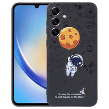 Load image into Gallery viewer, Astronaut Pattern Silicone Straight Edge Phone Case, For Samsung Galaxy S21 Ultra 5G, For Samsung Galaxy A24, For Samsung Galaxy S20, For Samsung Galaxy A14, For Samsung Galaxy A34 5G, For Samsung Galaxy S20+