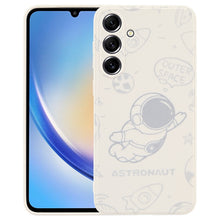 Load image into Gallery viewer, Astronaut Pattern Silicone Straight Edge Phone Case, For Samsung Galaxy S21 Ultra 5G, For Samsung Galaxy A24, For Samsung Galaxy S20, For Samsung Galaxy A14, For Samsung Galaxy A34 5G, For Samsung Galaxy S20+
