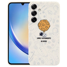Load image into Gallery viewer, Astronaut Pattern Silicone Straight Edge Phone Case, For Samsung Galaxy S21 Ultra 5G, For Samsung Galaxy A24, For Samsung Galaxy S20, For Samsung Galaxy A14, For Samsung Galaxy A34 5G, For Samsung Galaxy S20+