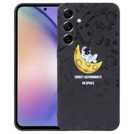 Astronaut Pattern Silicone Straight Edge Phone Case, For Samsung Galaxy A54 5G, For Samsung Galaxy S20 Ultra 5G, For Samsung Galaxy S20 FE, For Samsung Galaxy S10, For Samsung Galaxy S10+, For Samsung Galaxy A91