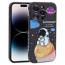 Load image into Gallery viewer, Milk Tea Astronaut Pattern Liquid Silicone Phone Case
