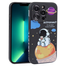 Load image into Gallery viewer, Milk Tea Astronaut Pattern Liquid Silicone Phone Case