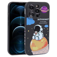 Load image into Gallery viewer, Milk Tea Astronaut Pattern Liquid Silicone Phone Case