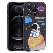 Load image into Gallery viewer, Milk Tea Astronaut Pattern Liquid Silicone Phone Case