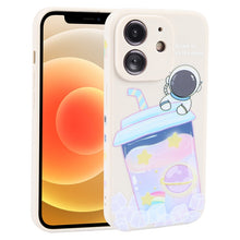 Load image into Gallery viewer, Milk Tea Astronaut Pattern Liquid Silicone Phone Case