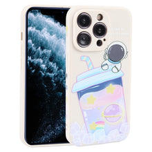 Load image into Gallery viewer, Milk Tea Astronaut Pattern Liquid Silicone Phone Case