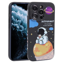 Load image into Gallery viewer, Milk Tea Astronaut Pattern Liquid Silicone Phone Case