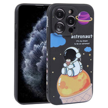 Load image into Gallery viewer, Milk Tea Astronaut Pattern Liquid Silicone Phone Case