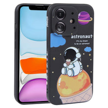 Load image into Gallery viewer, Milk Tea Astronaut Pattern Liquid Silicone Phone Case