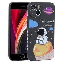 Load image into Gallery viewer, Milk Tea Astronaut Pattern Liquid Silicone Phone Case