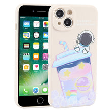 Load image into Gallery viewer, Milk Tea Astronaut Pattern Liquid Silicone Phone Case